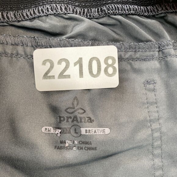 prAna Mojo Pull On Shorts Mens Large Gray Stretch Waistband Outdoors Hiking - Picture 4 of 10